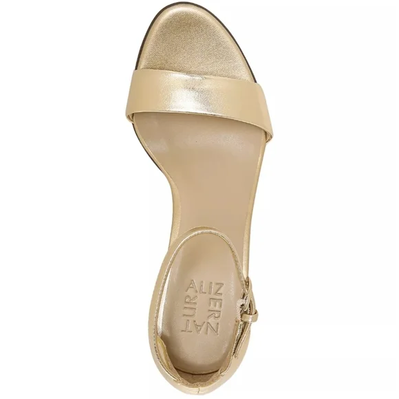 Naturalizer Vera Dress Sandals Dark Gold Leather 12 WIDE - Picture 4 of 9